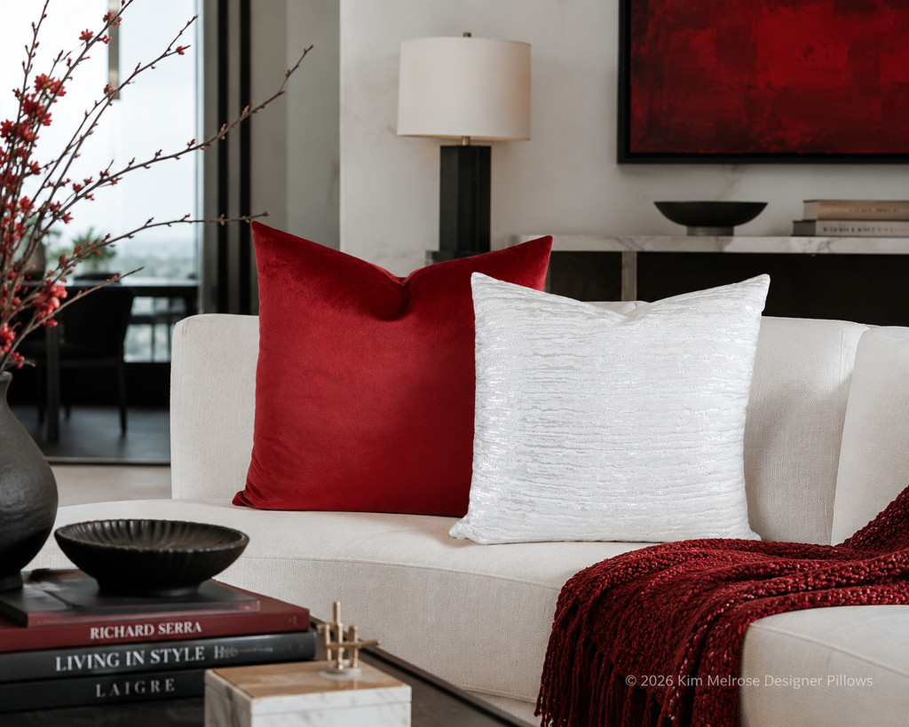 Luxury Pillow – 24" × 24" – Belvedere Sangria