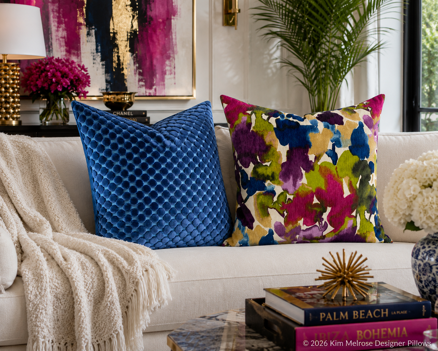 Luxury Pillow – 24" × 24" – Aquarelle Multi