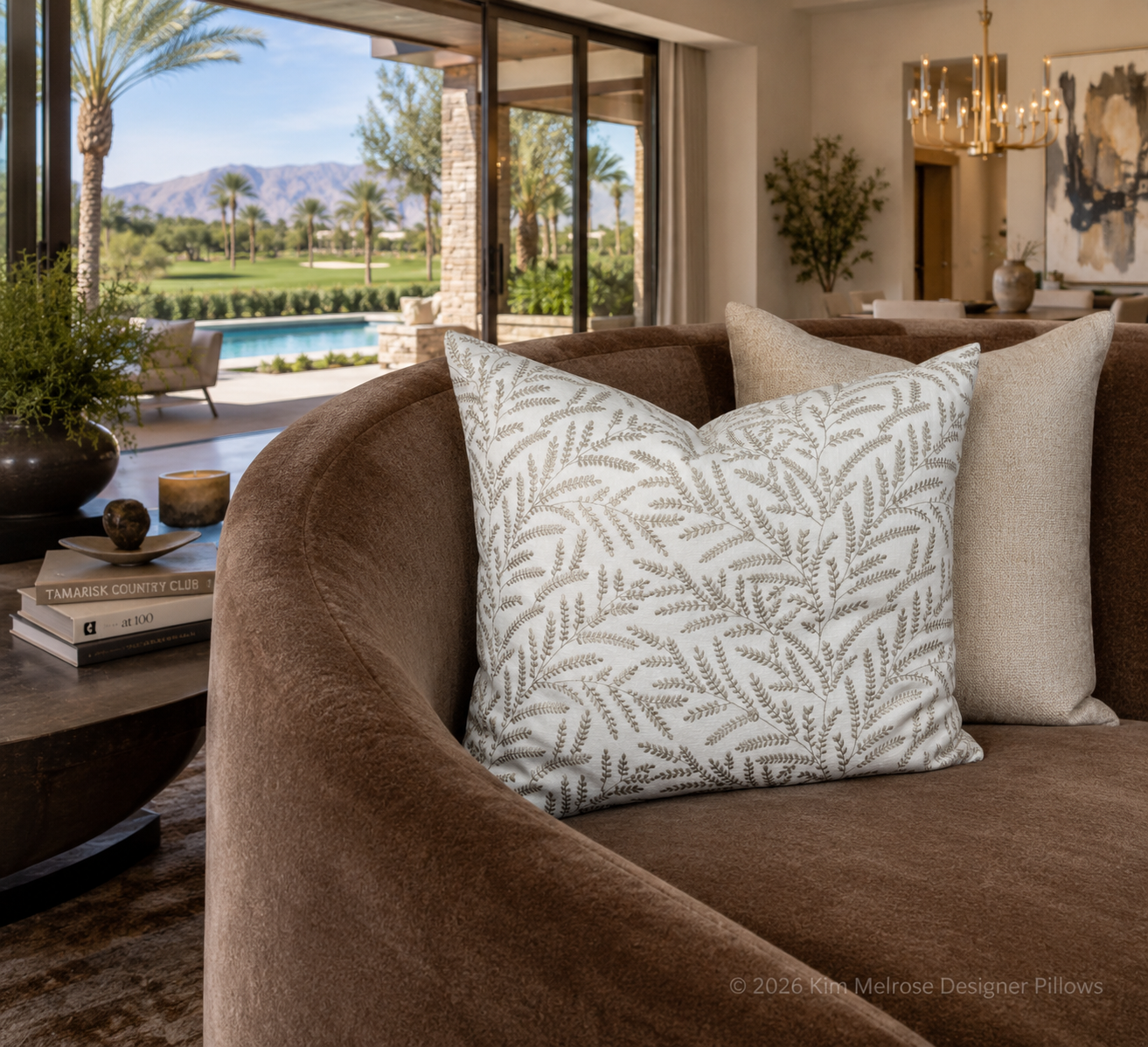 Luxury Pillow – 24" × 24" – Fern Taupe