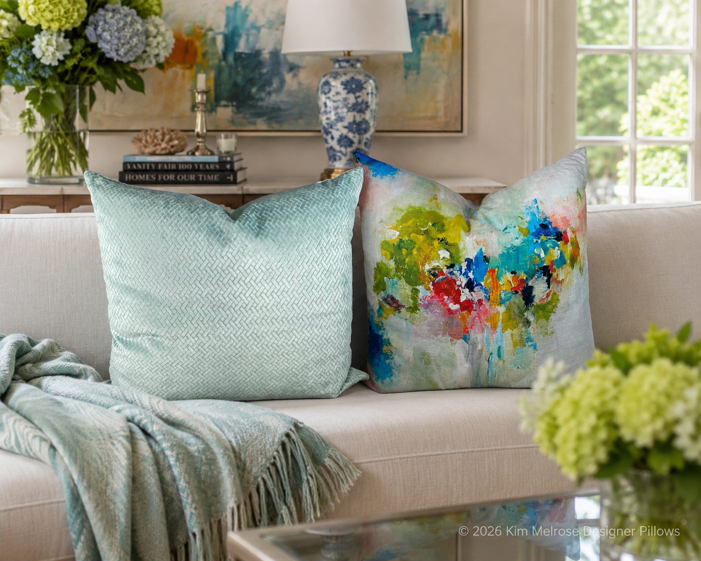 Luxury Pillow – 24" × 24" – Giverny
