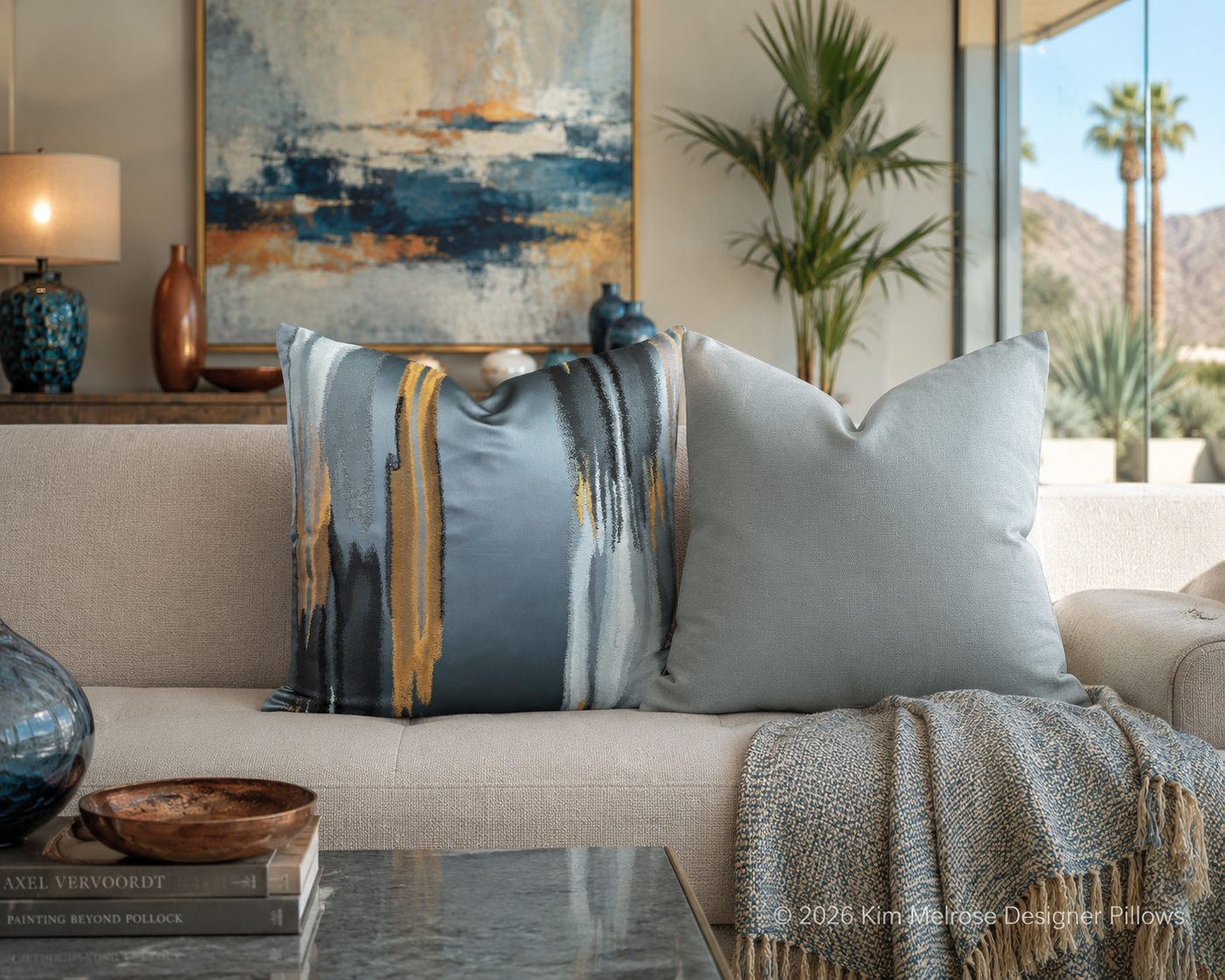 Luxury Pillow – 24" × 24" – Blue Breeze