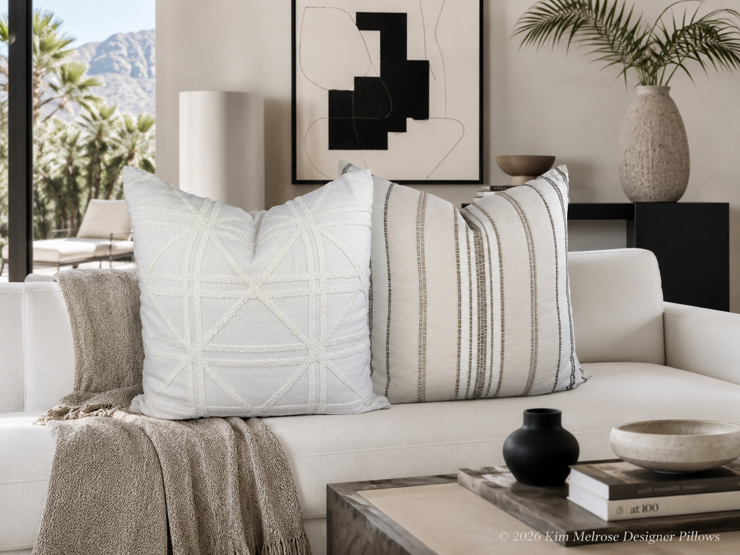 Luxury Pillow – 24" × 24" – Summer Sand