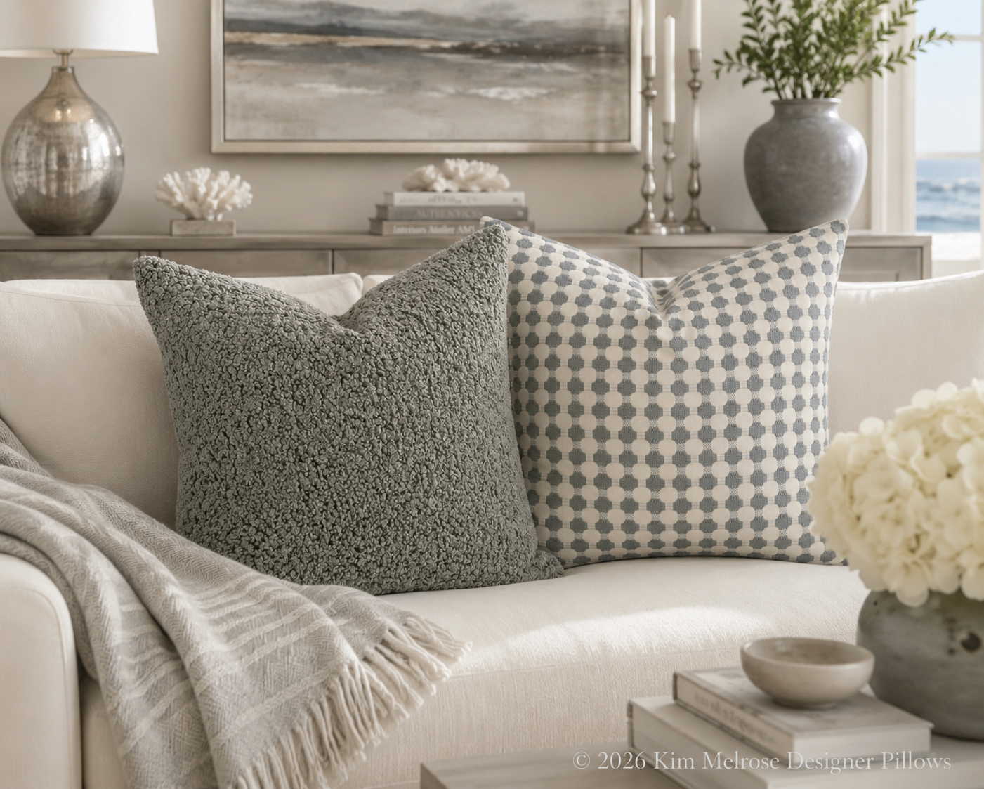 Luxury Pillow – 24" × 24" – Poodle Pewter