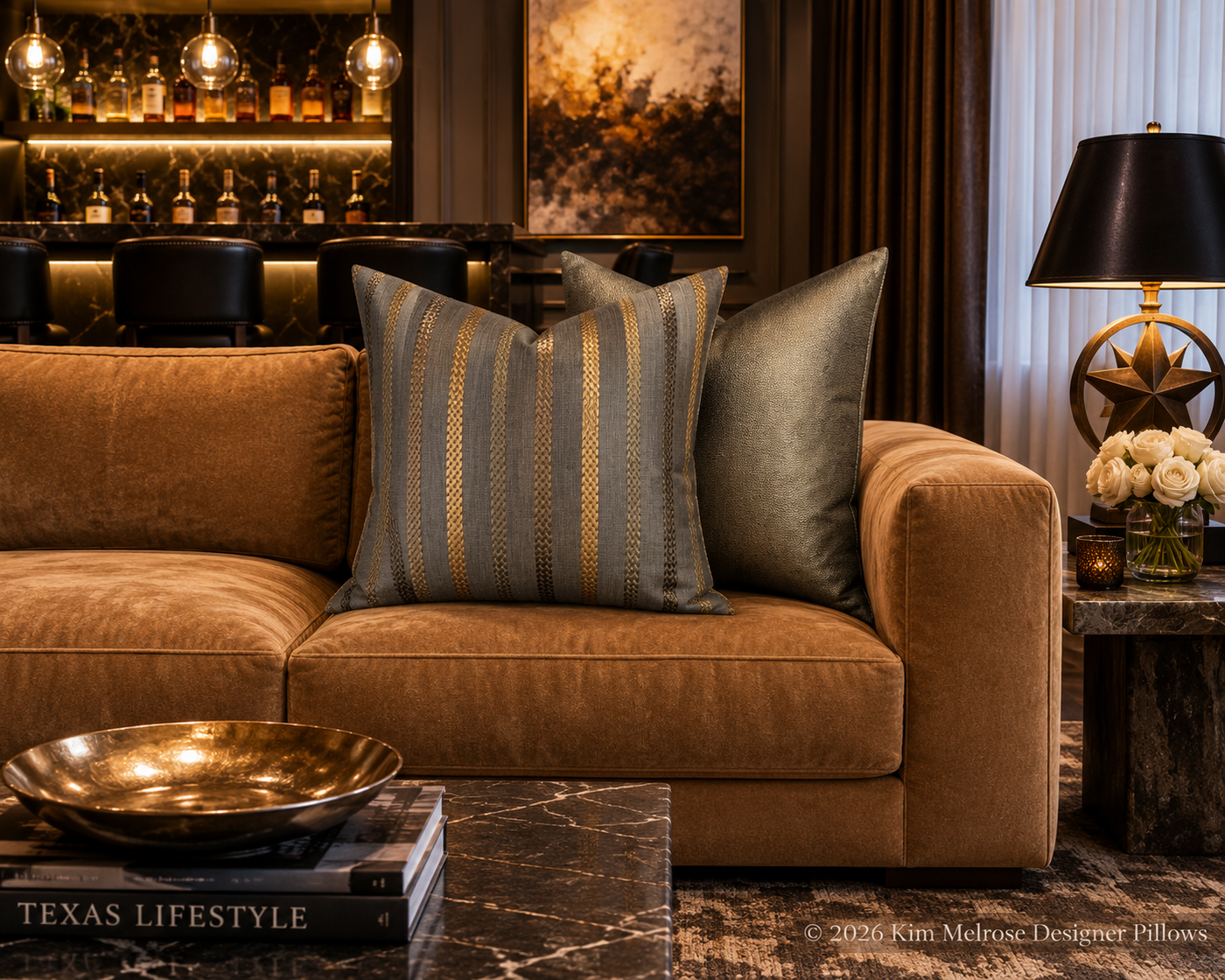Cheverny Charcoal & Golden Hide Living Room