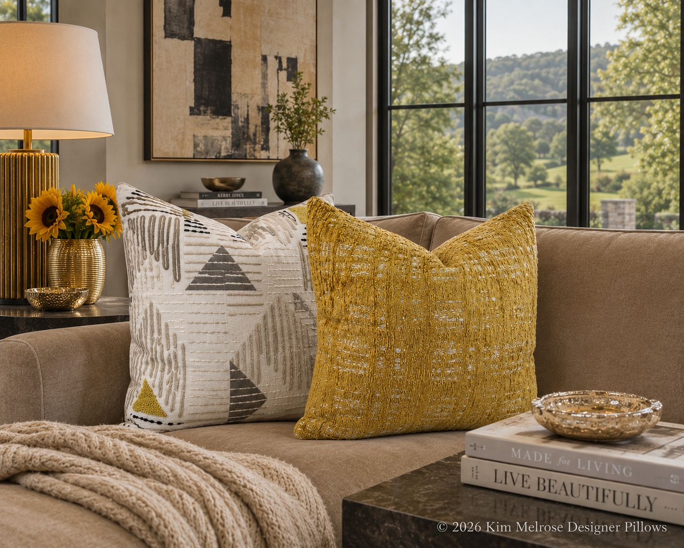 Luxury Pillow – 24" × 24" – Collateral Golden
