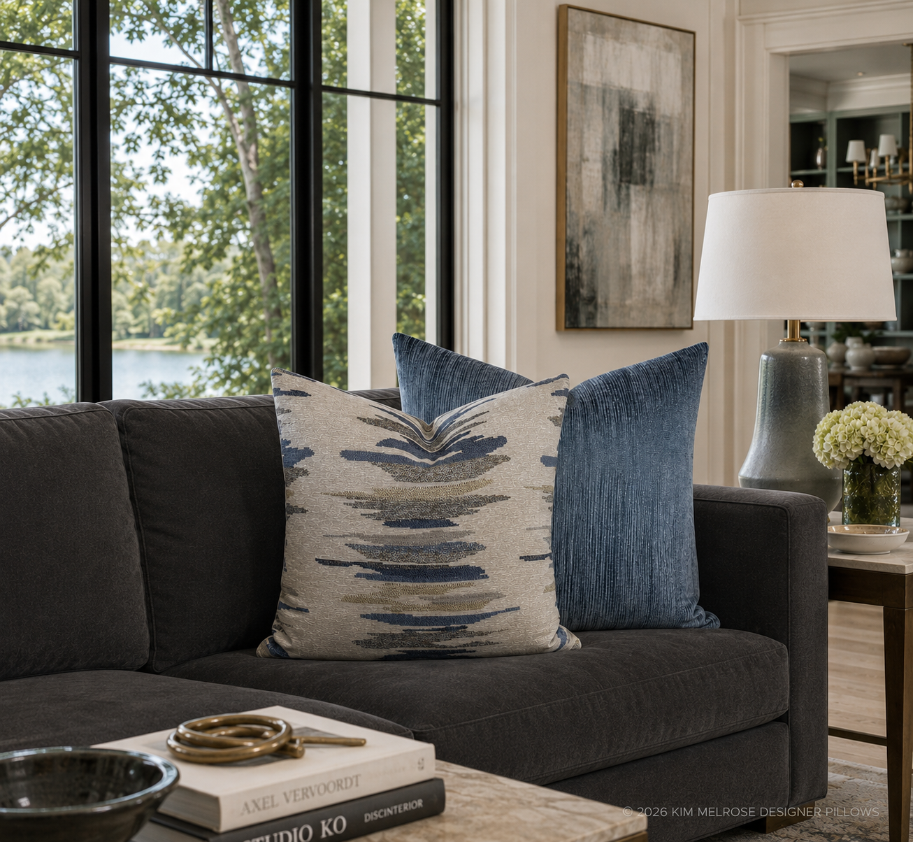 Luxury Pillow – 24" × 24" – Coronado Blue