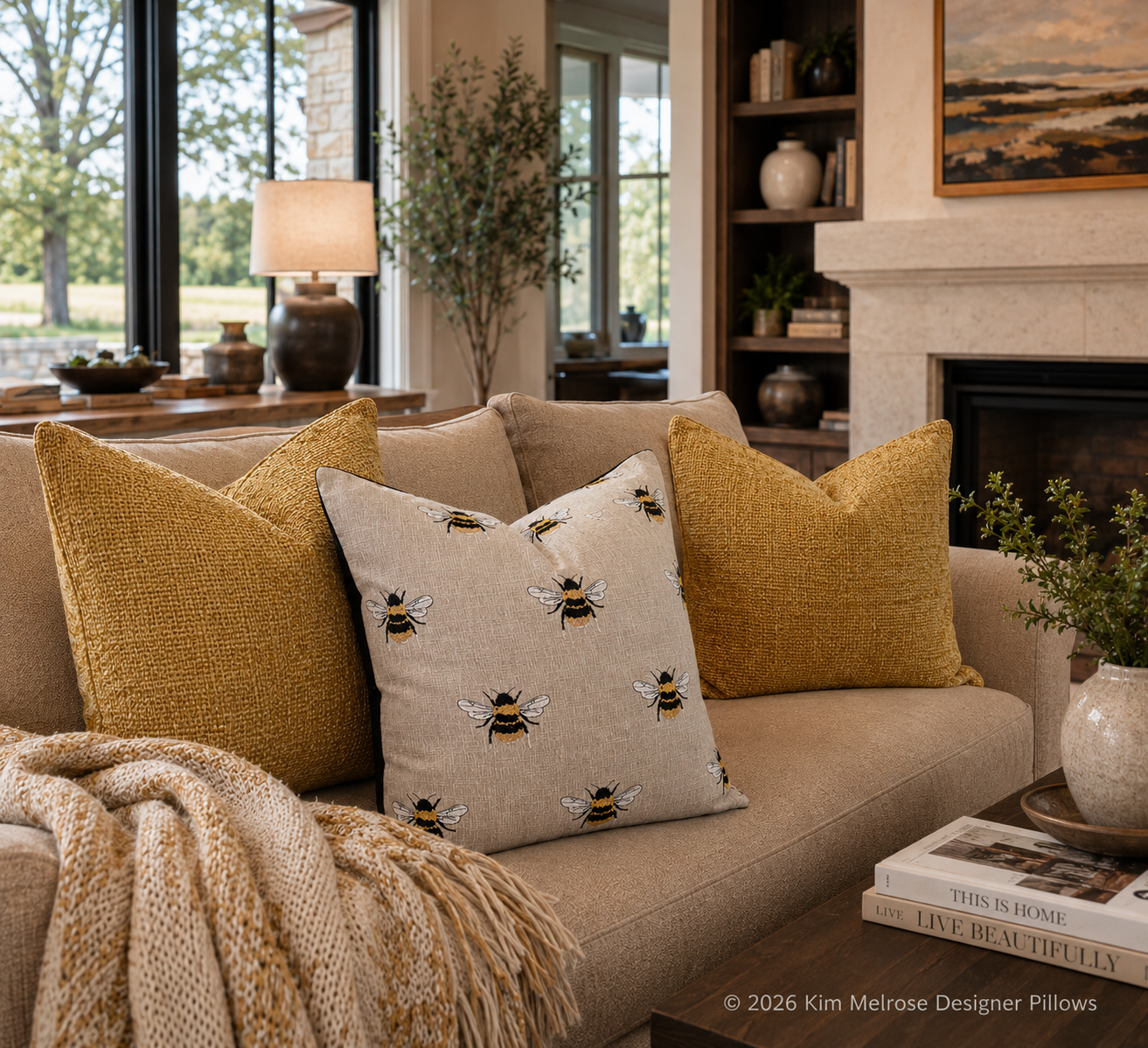 Luxury Pillow – 24" × 24" – Busy Bee Linen