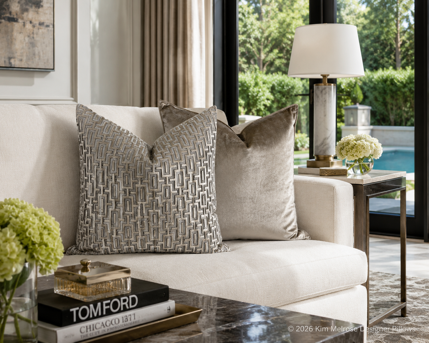 Luxury Pillow – 24" × 24" – Iridescence Double Front Latte