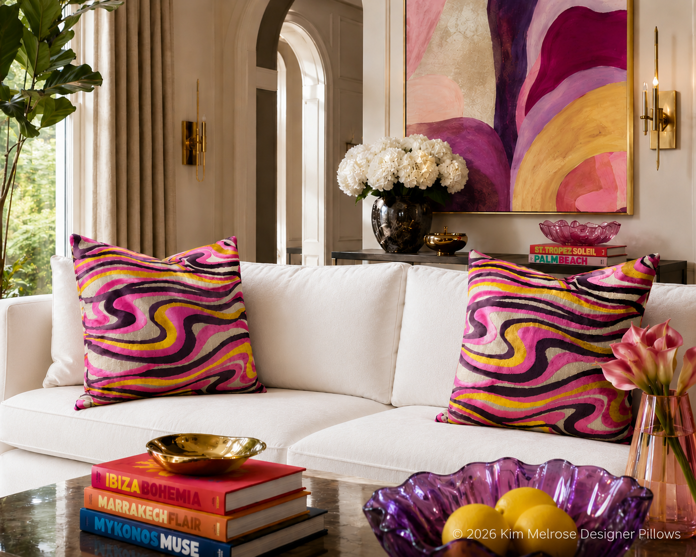 Luxury Pillow – 24" × 24" – Sway Fuchsia