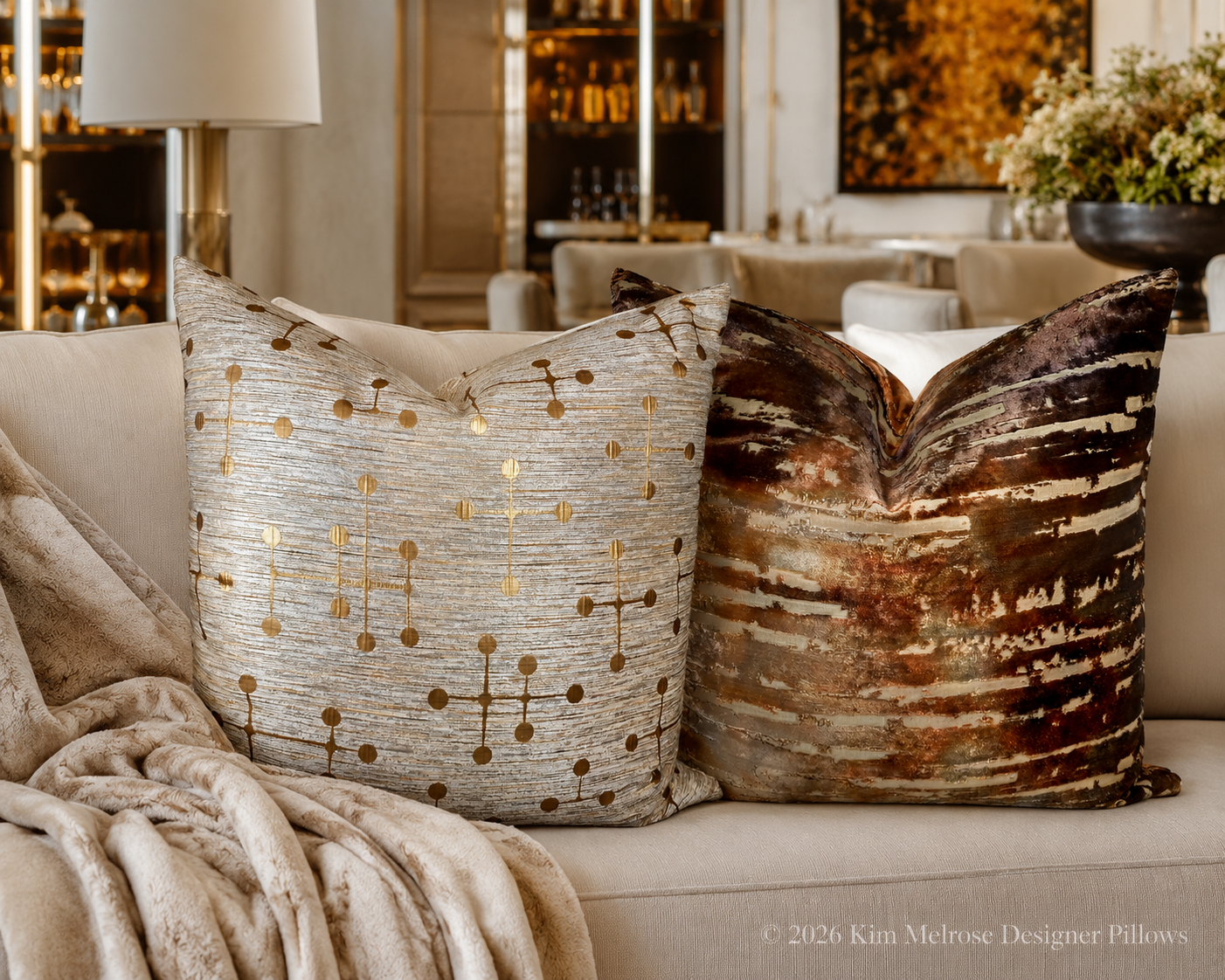 Luxury Pillow – 24" × 24" – Morse Gold