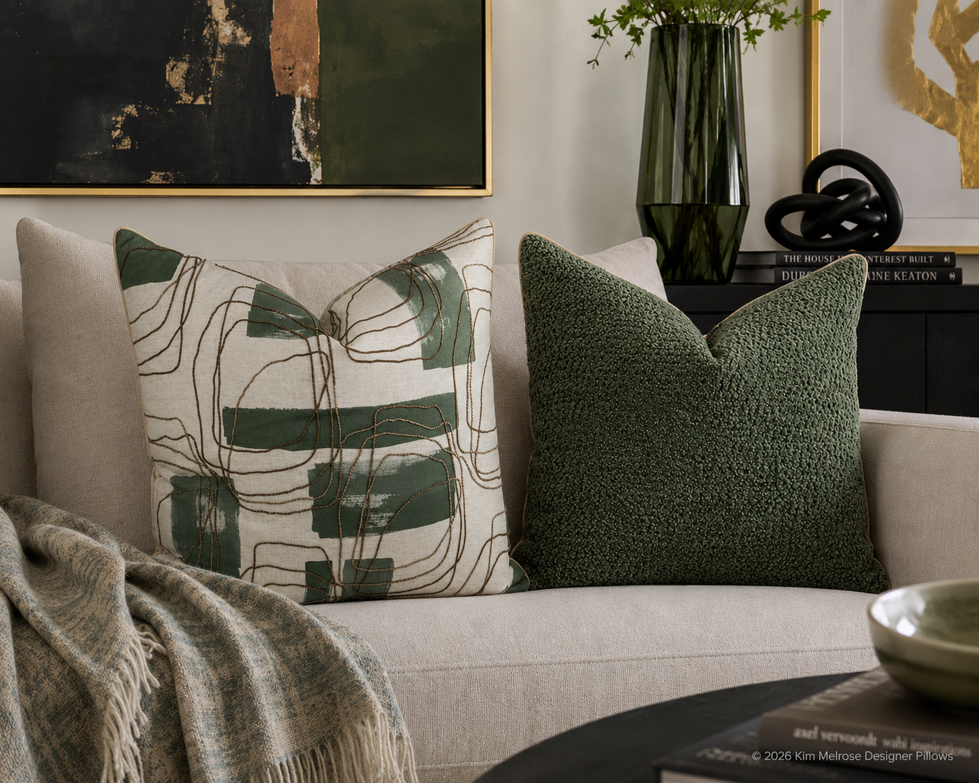 Luxury Pillow – 24" × 24" – Freeform Juniper