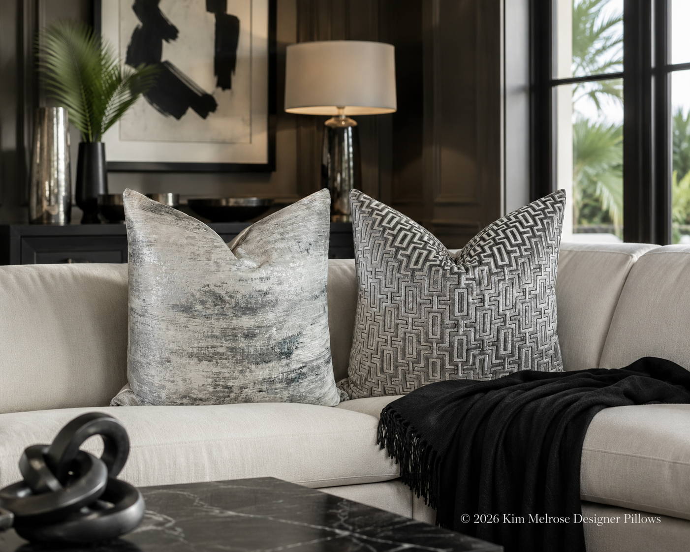 Luxury Pillow – 24" × 24" – Serston Silver