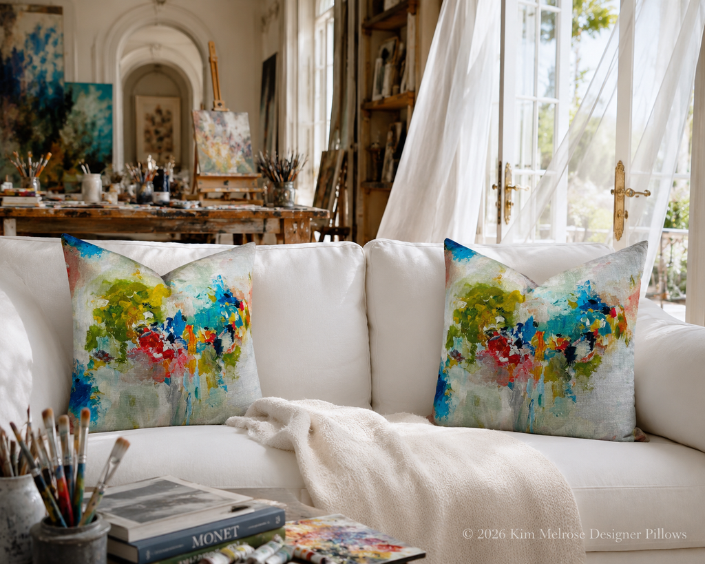 Luxury Pillow – 24" × 24" – Giverny
