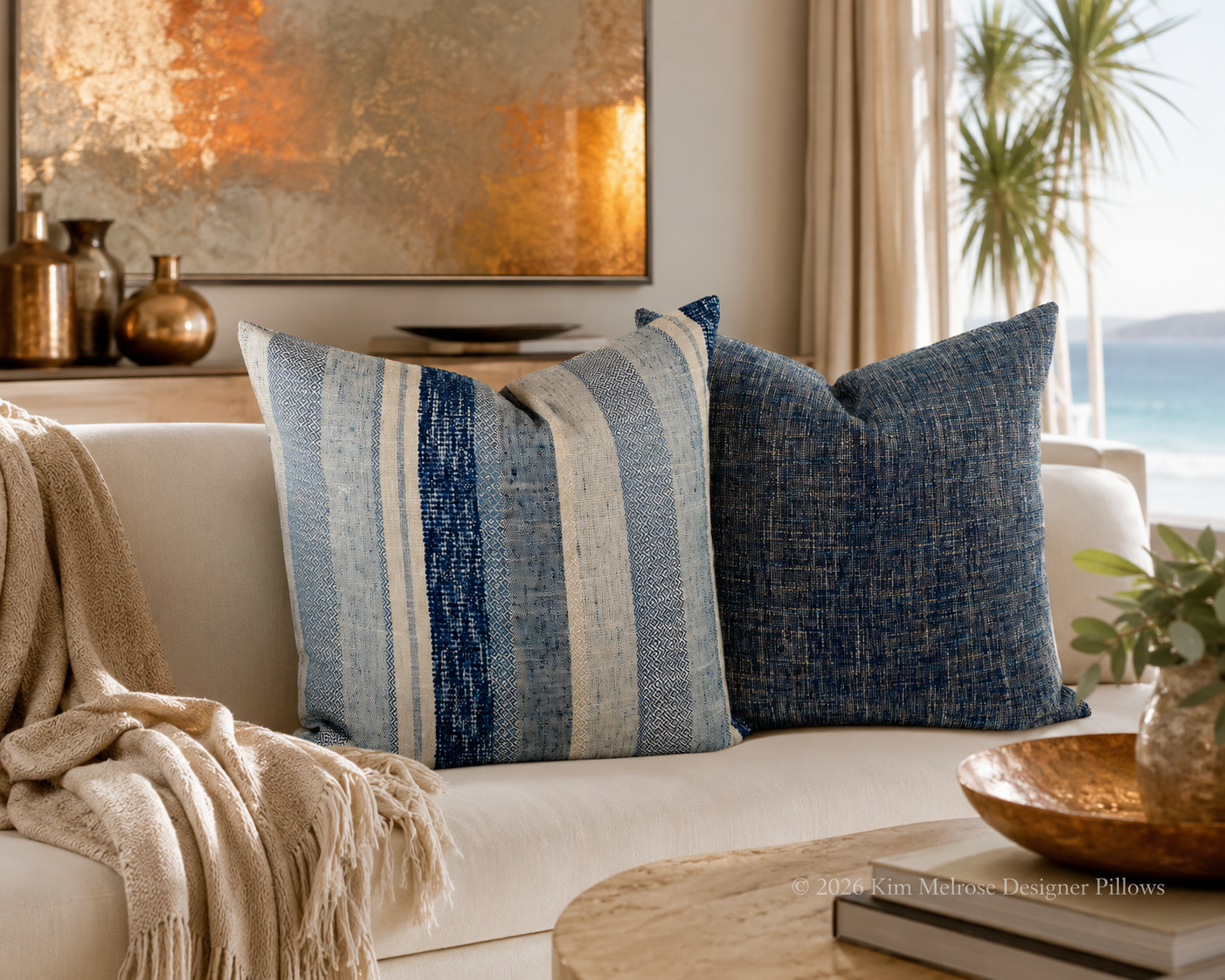 Luxury Pillow – 24" × 24" – Prologue Indigo