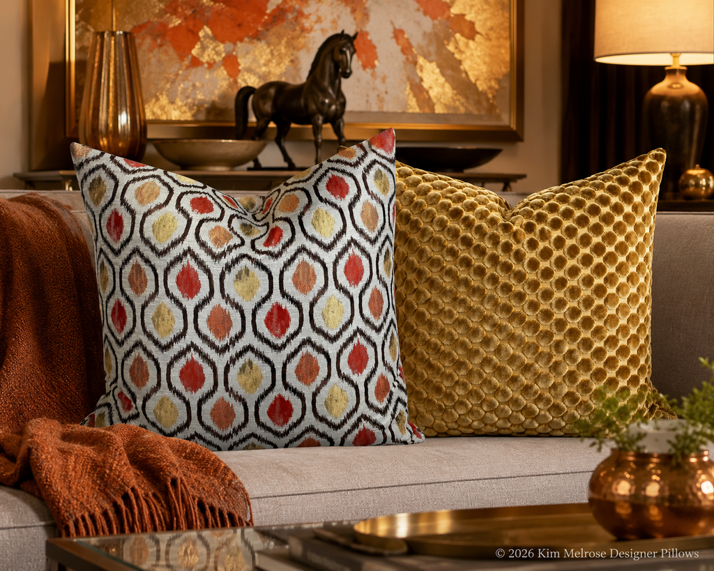 Luxury Pillow – 24" × 24" – Dance Ochre
