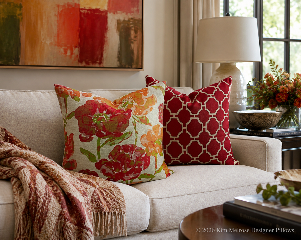 Luxury Pillow – 24" × 24" – Kinder Red