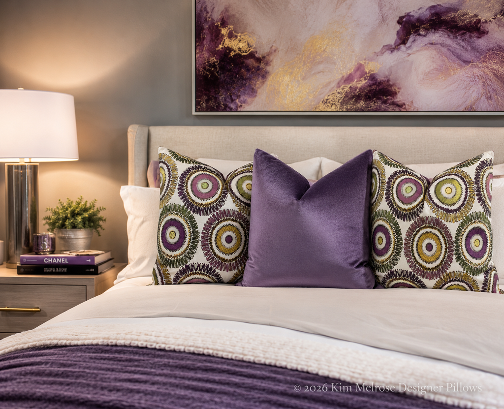 Luxury Pillow – 24" × 24" – Squiggs Purple