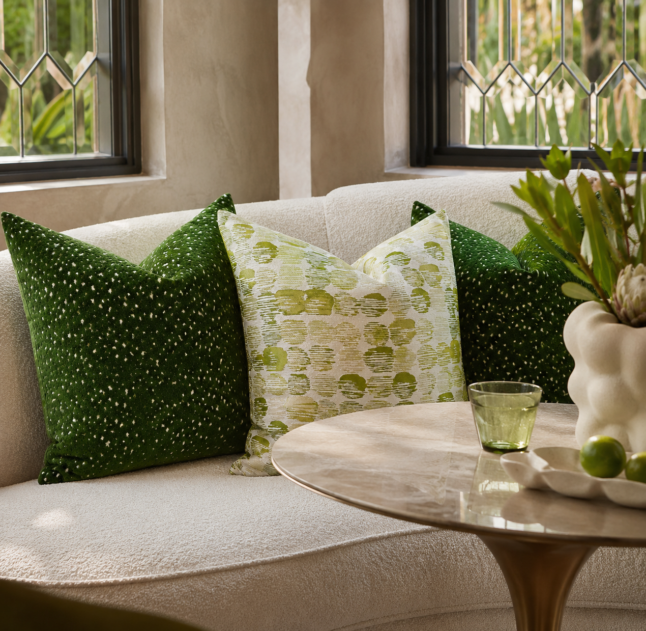 Luxury Pillow – 24" × 24" – Deepwell Lime