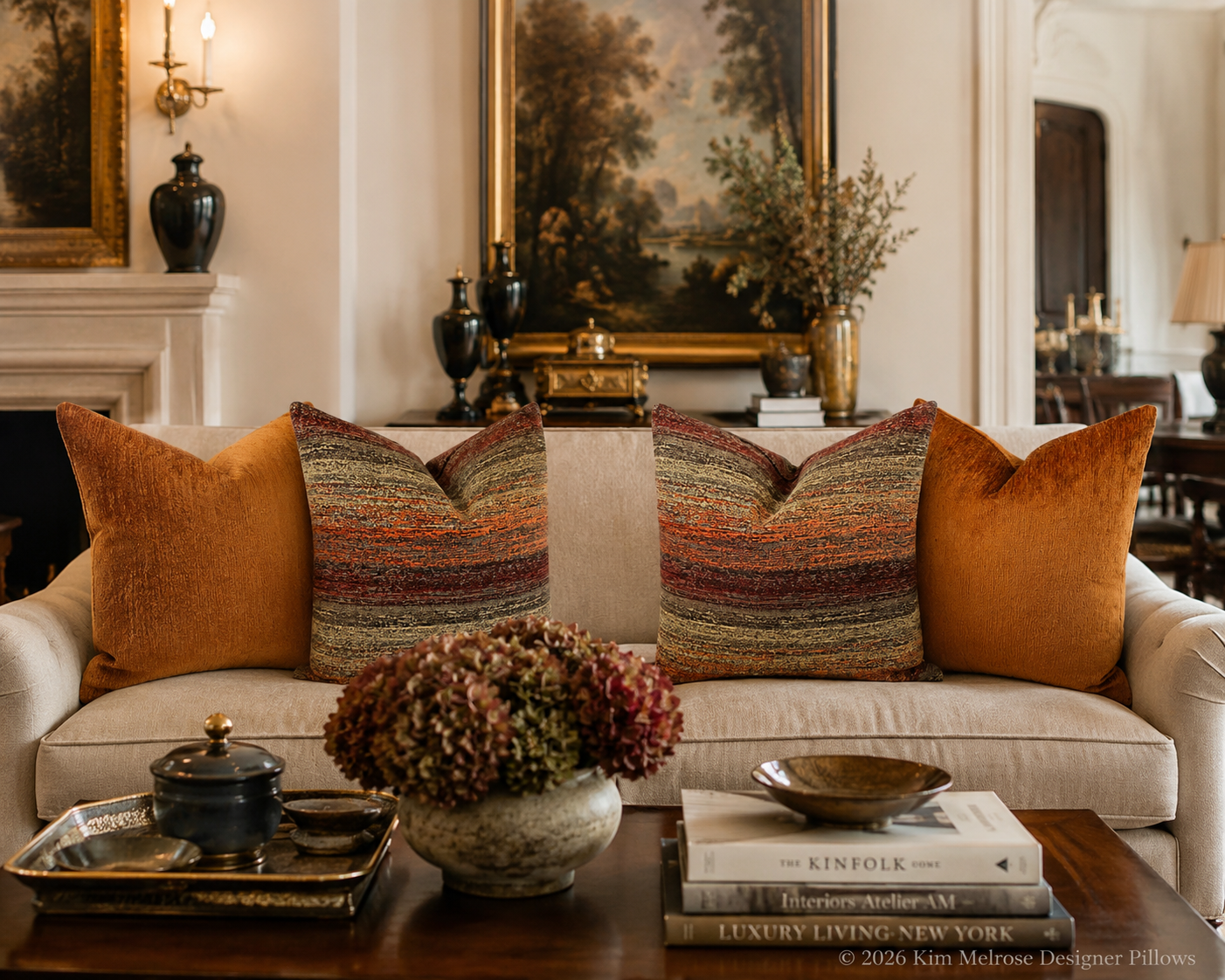 Luxury Pillow – 24" × 24" – Landscape Spice