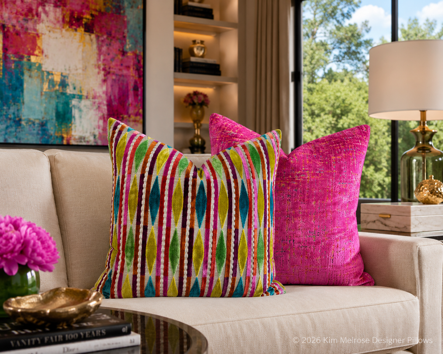 Pizazz & Moonstruck Fuchsia Living Room