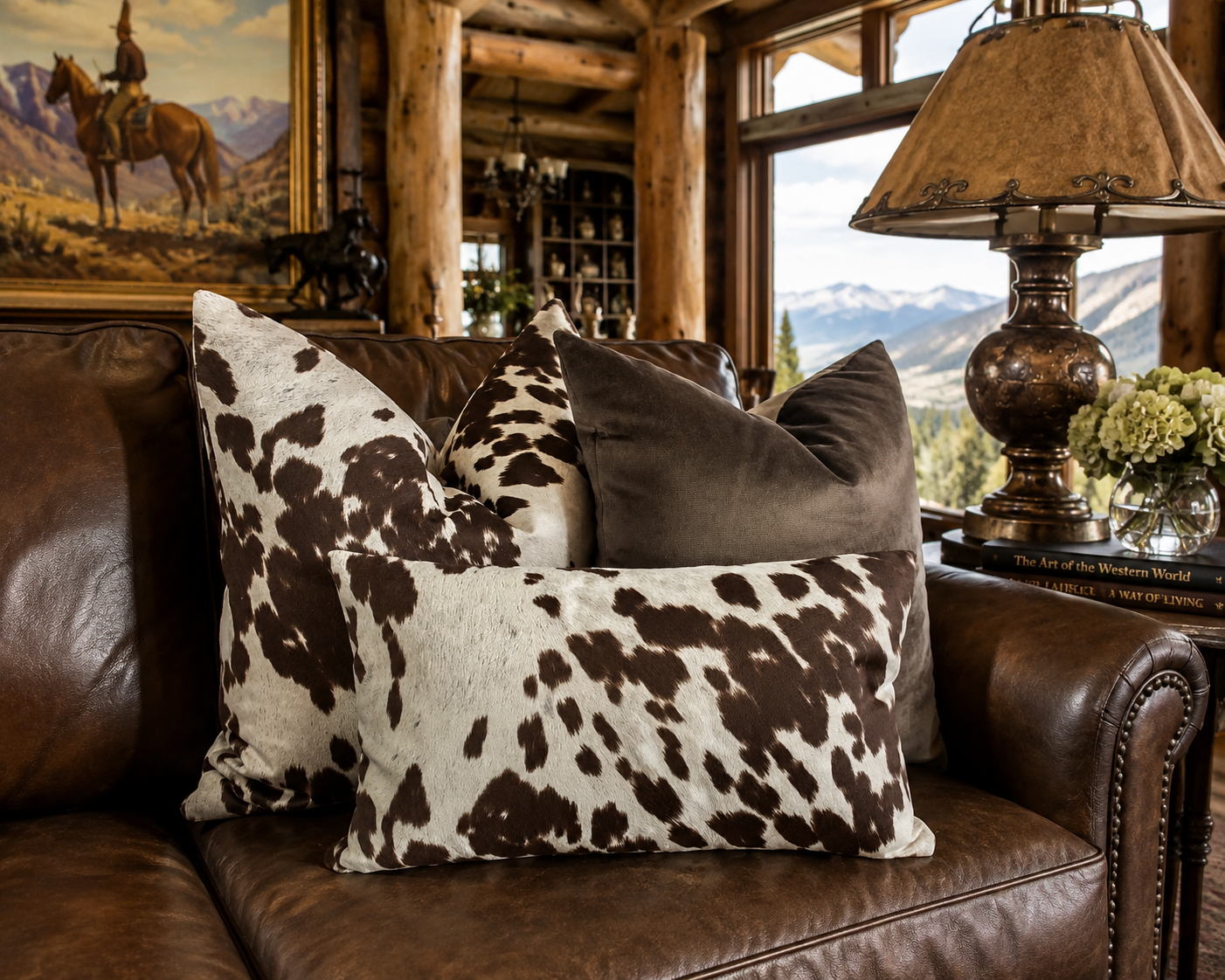Luxury Lumbar Pillow – 24" × 14" – Yellowstone Ranch-Brown