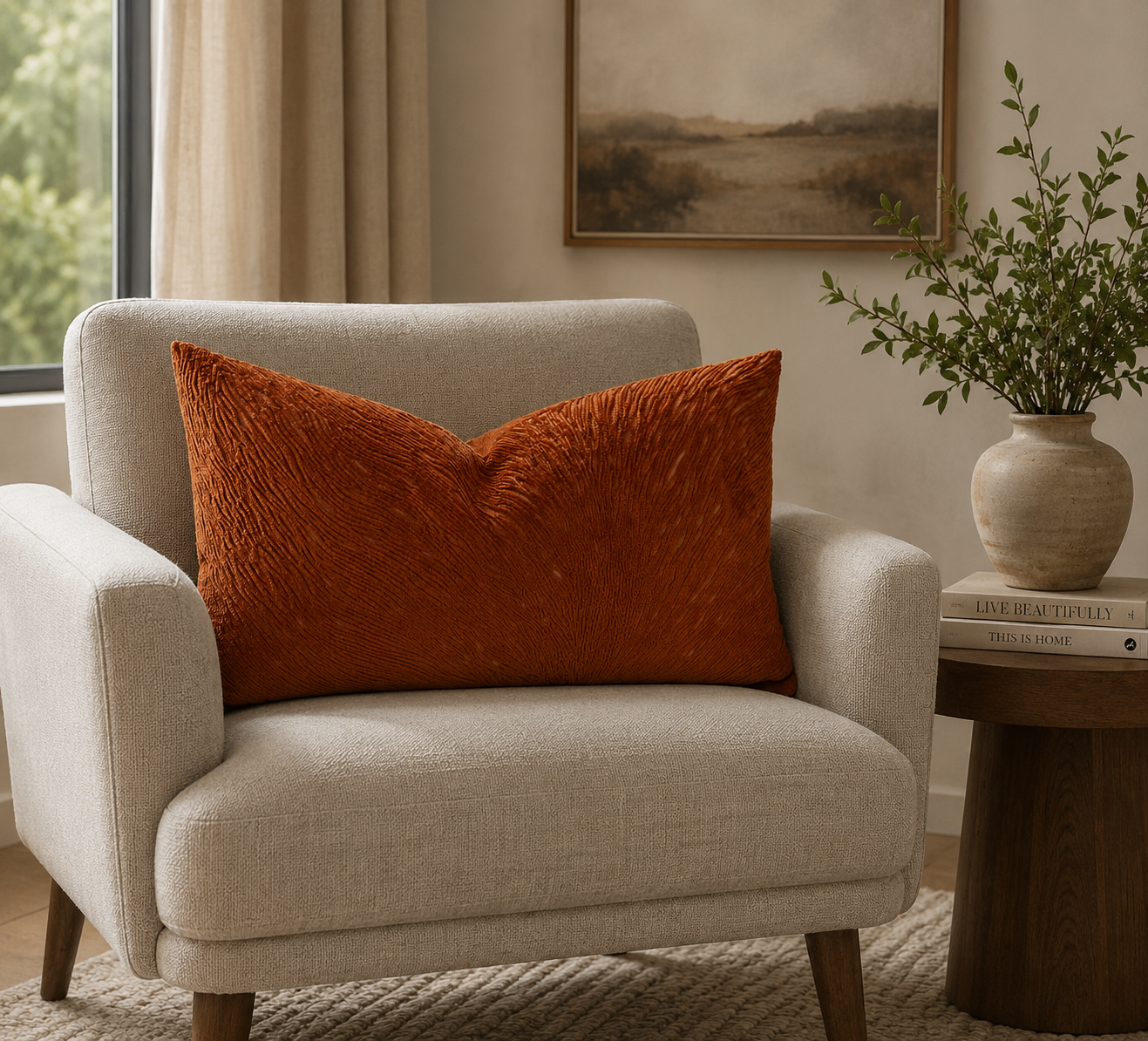 Luxury Lumbar Pillow – 24" × 14" – Canyon Current