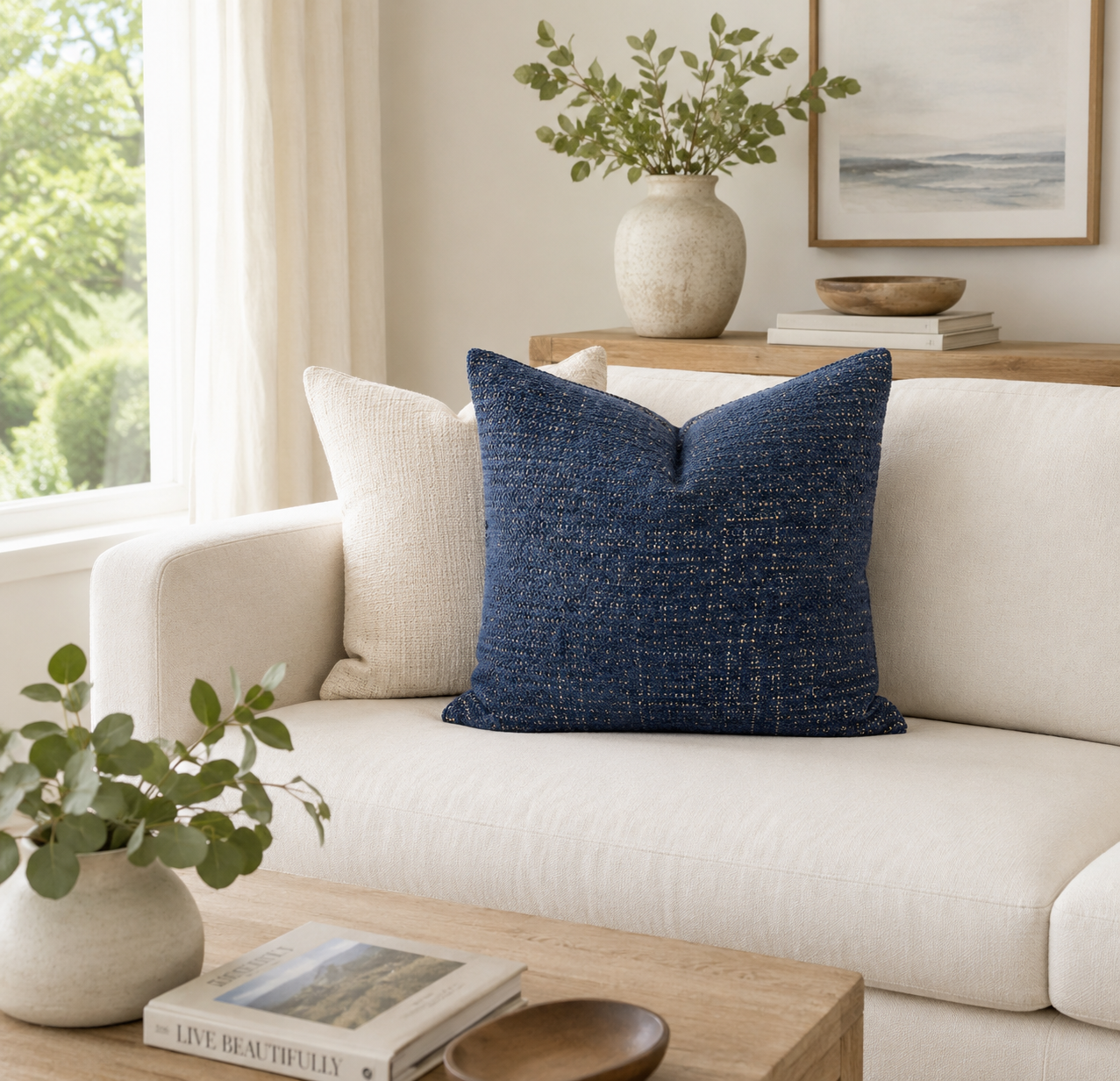 Luxury Pillow – 24" × 24" – Midnight Brass