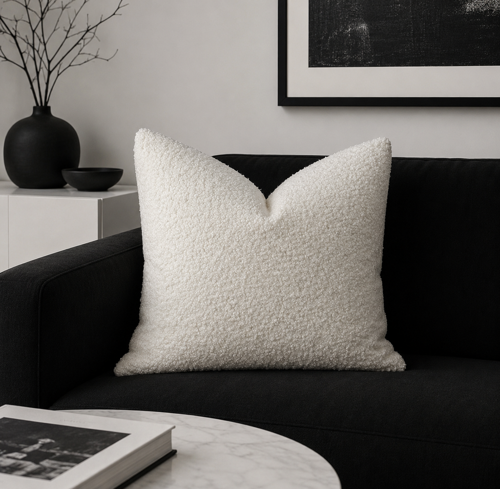 Luxury Pillow – 24" × 24" – Poodle Ivory