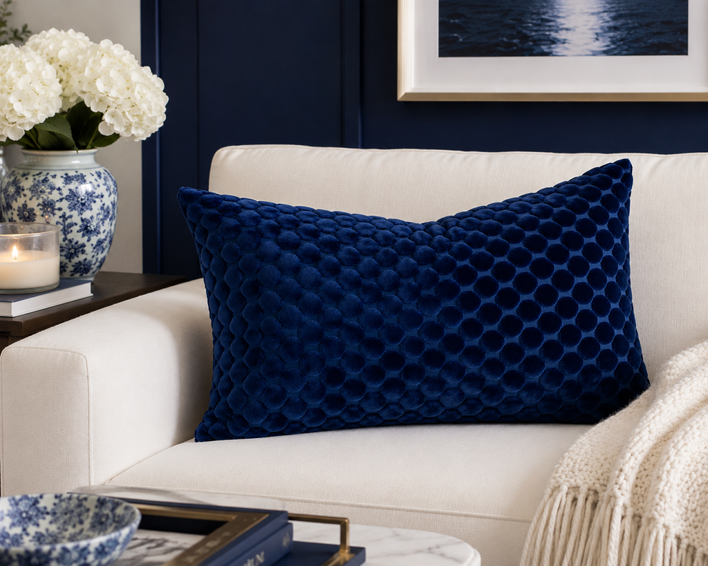 Luxury Lumbar Pillow - 24" x 14" - Dance Midnight