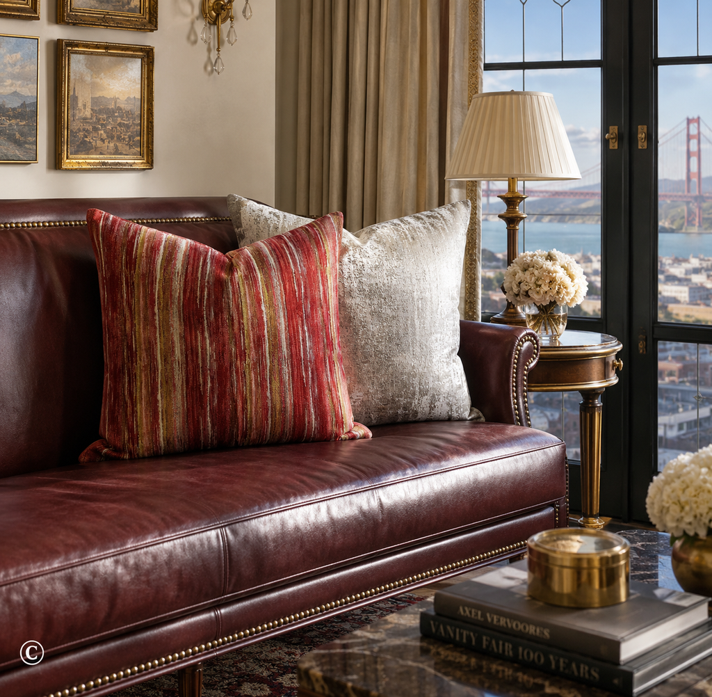 Luxury Pillow – 24" × 24" – Nimby Vermillion