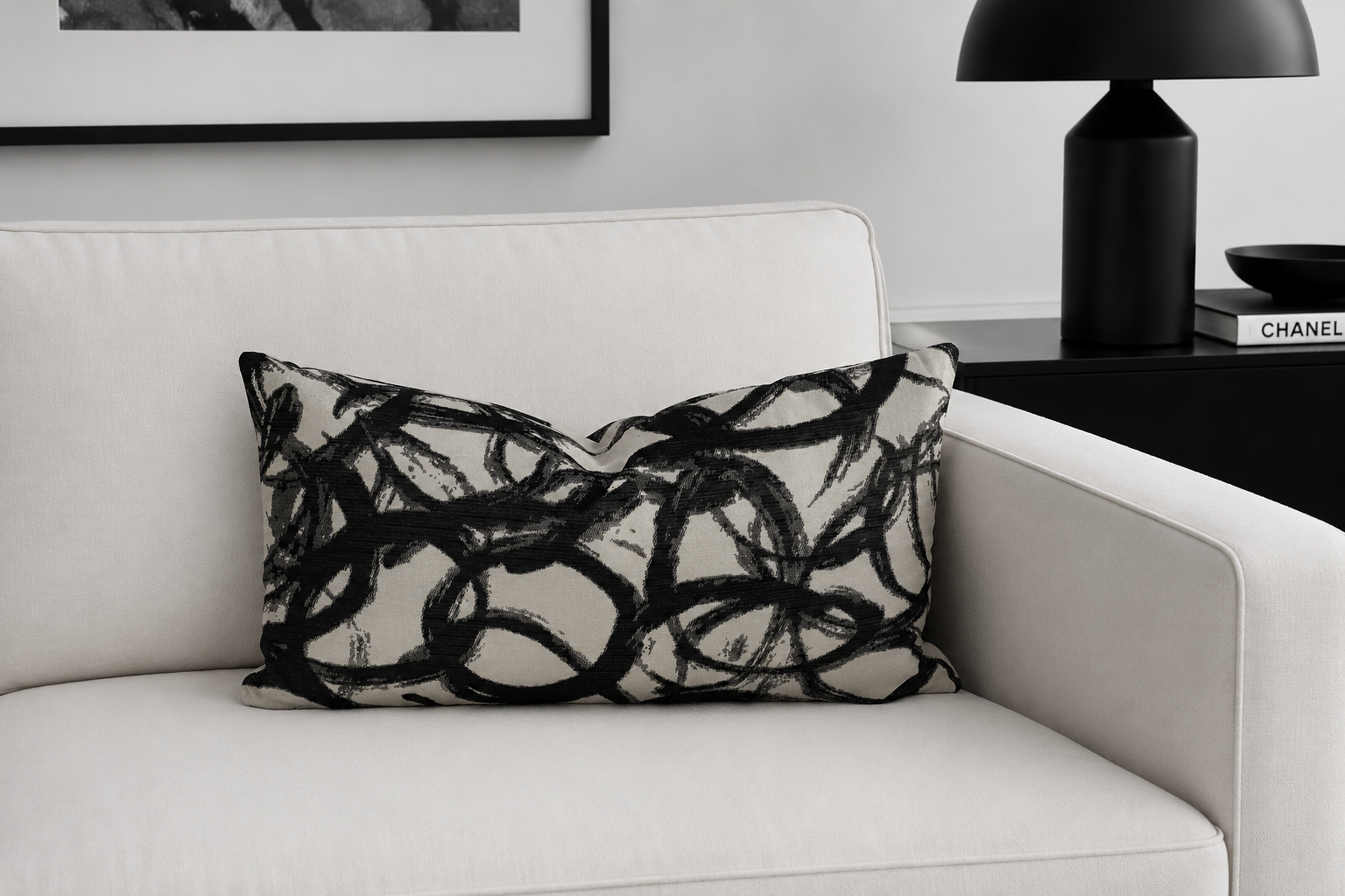 Luxury Lumbar Pillow – 24" × 14" – Swoosh