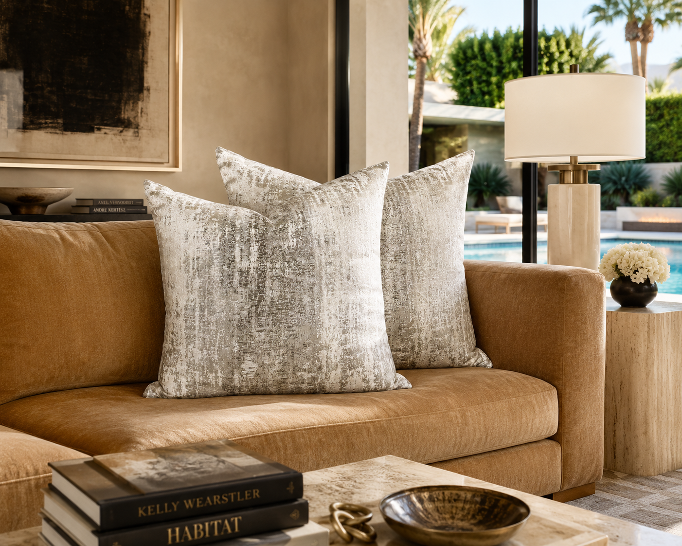 Luxury Pillow – 24" × 24" – Aurora Ice