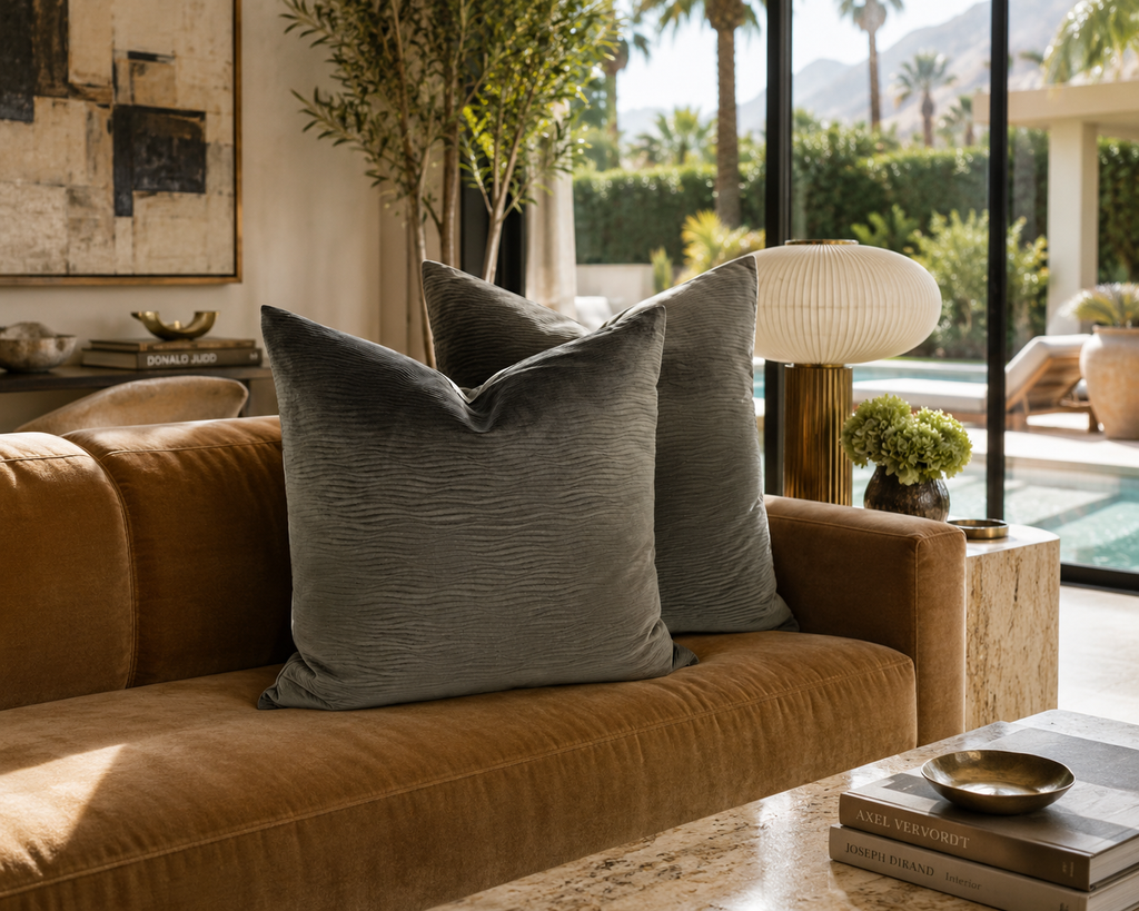 Luxury Pillow - 24” x 24”- Stream Granite