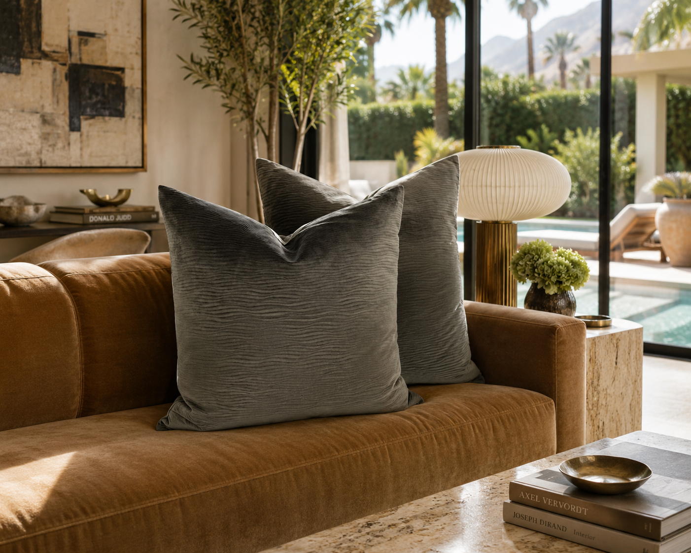 Luxury Pillow - 24” x 24”- Stream Granite