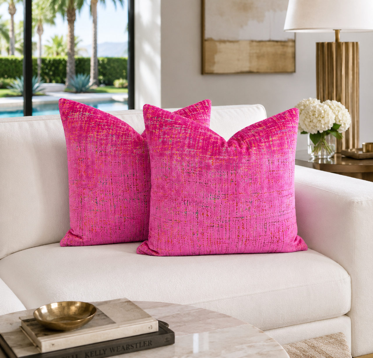 Luxury Pillow - 24" x 24"- Moonstruck Fuchsia