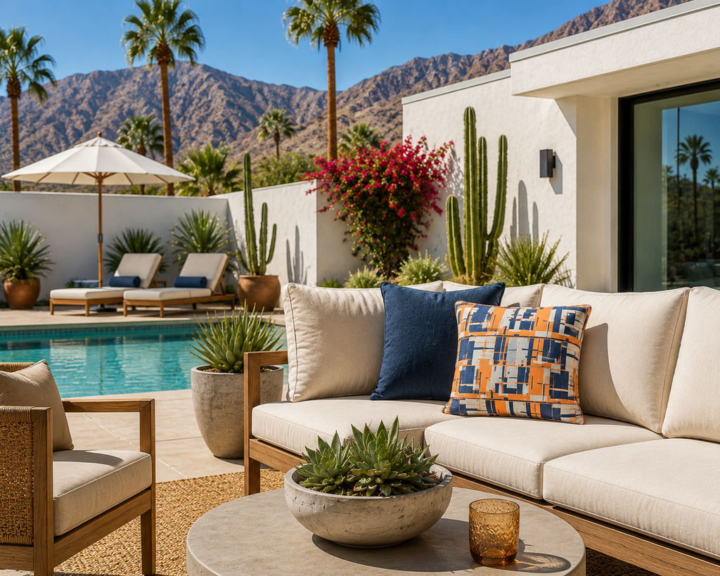Luxury Outdoor Pillow – 22" × 22" – Architectural