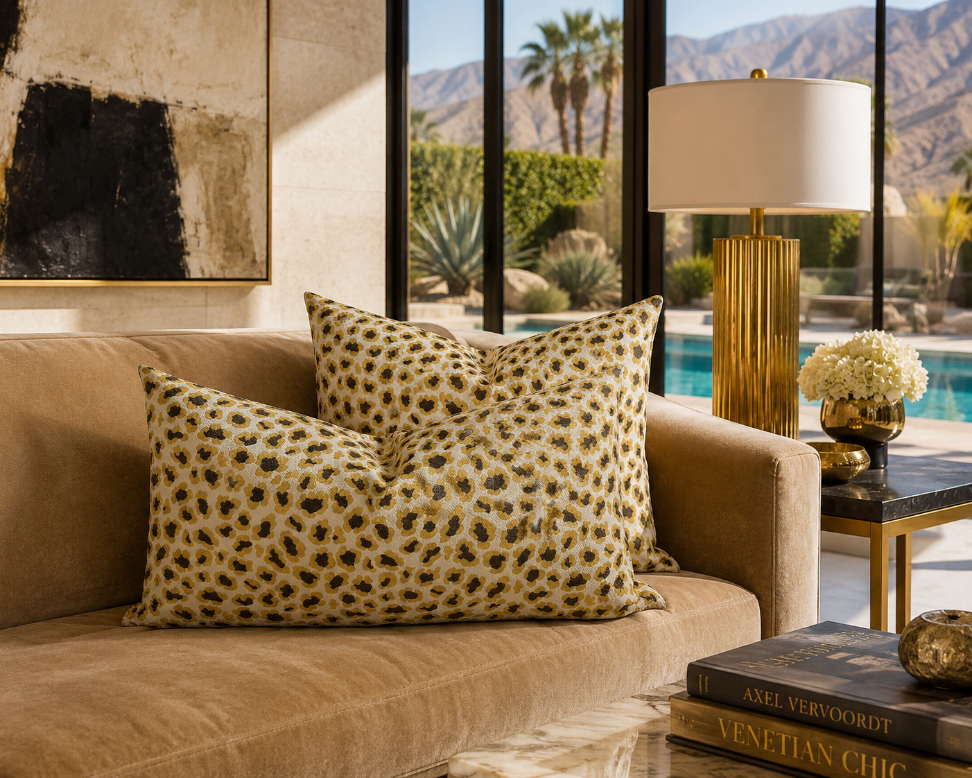 Luxury Lumbar Pillow – 24" × 14" – Angola Yellow