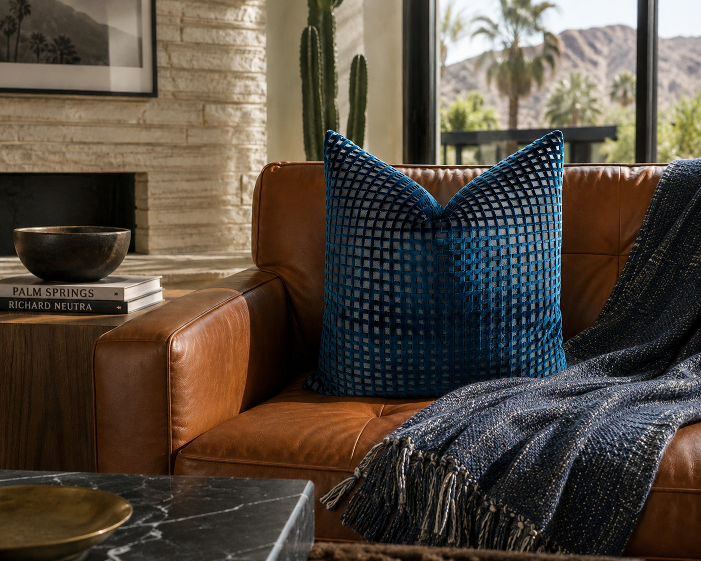 Luxury Pillow – 24" × 24" – Success Sapphire
