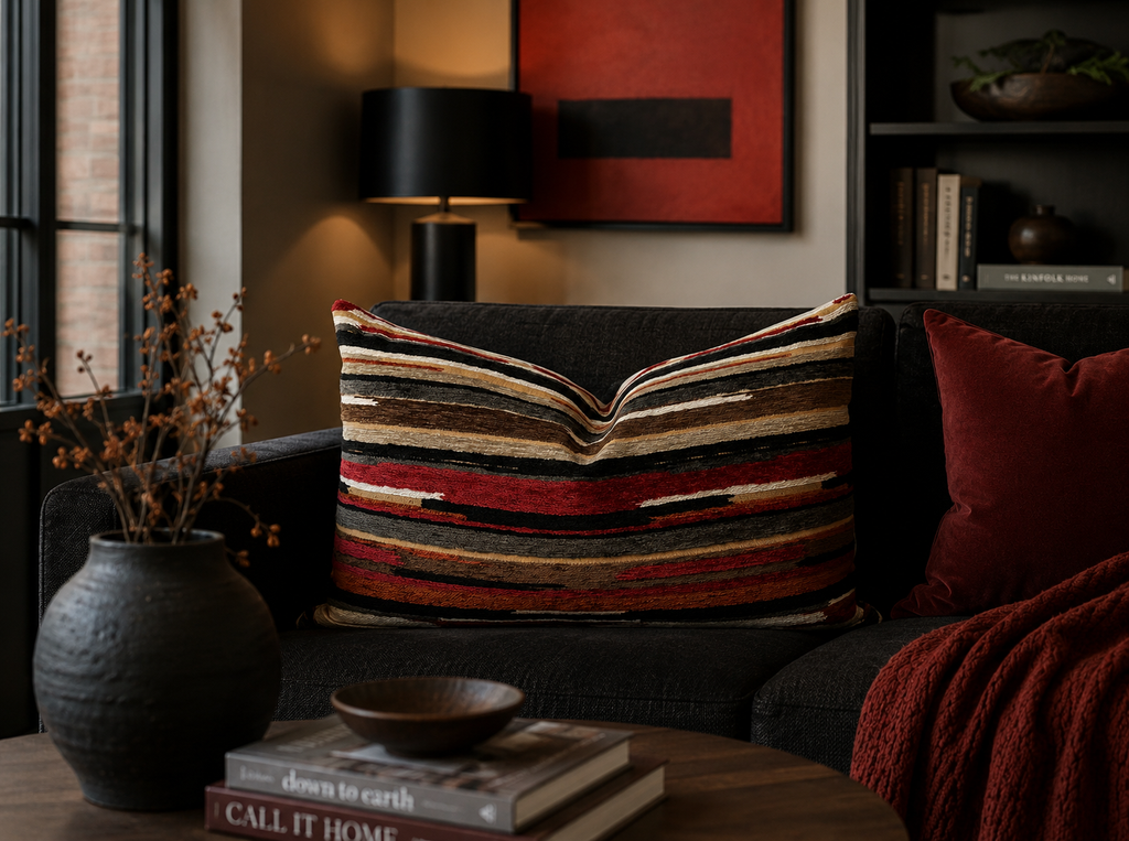 Luxury Lumbar Pillow – 24" × 14" – Vivid Cayenne