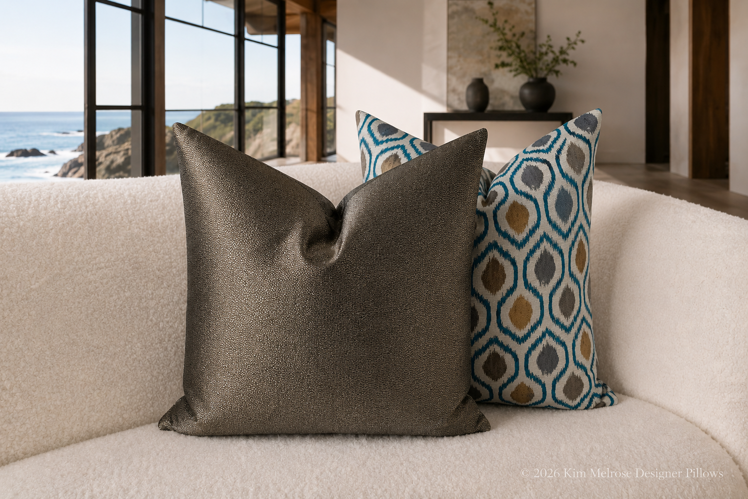 Luxury Pillow – 24" × 24" – Golden Hide