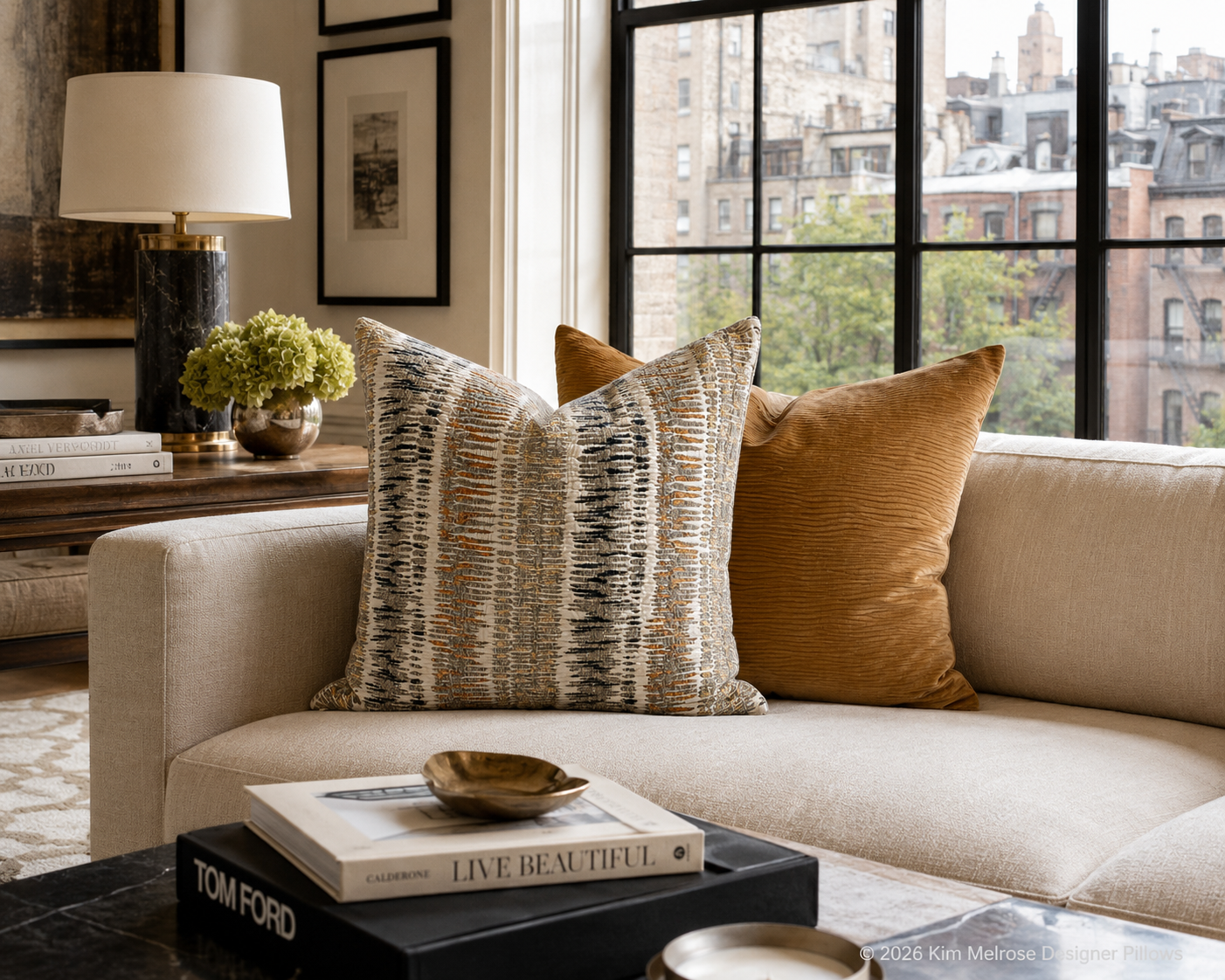 Luxury Pillow – 24" × 24" – Stream Walnut