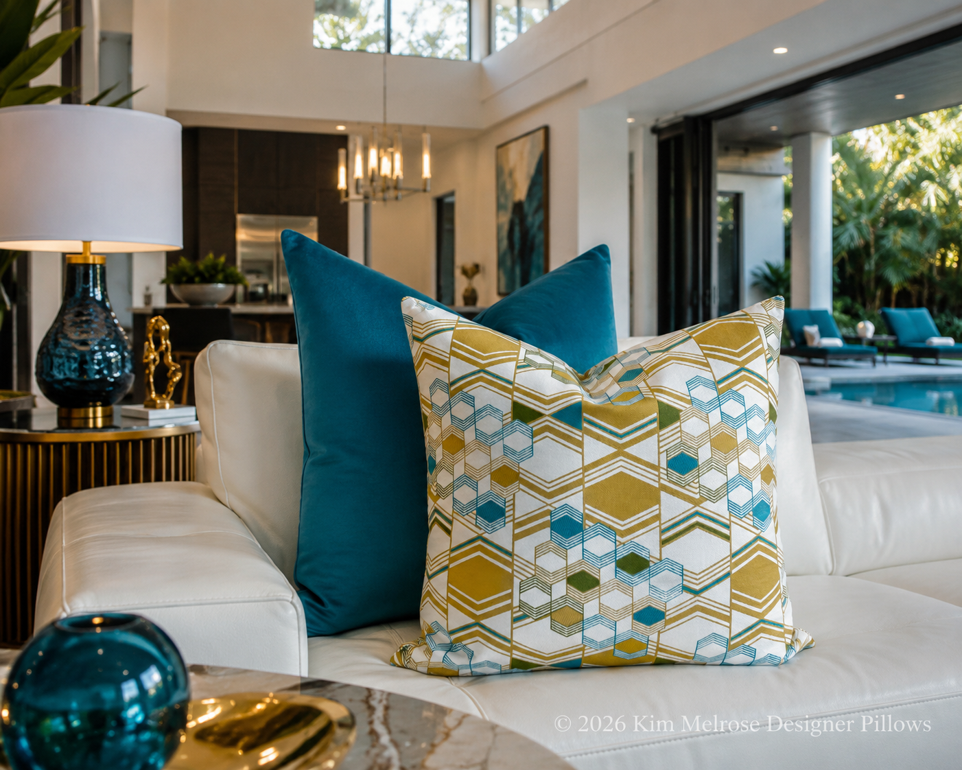Luxury Pillow – 24" × 24" – Belvedere Laguna
