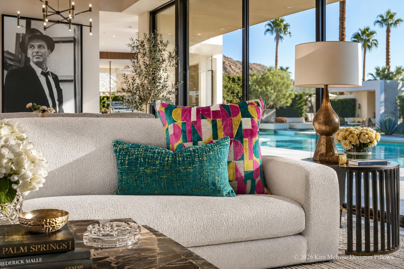 Luxury Lumbar Pillow – 24" × 14" – Moonstruck Peacock