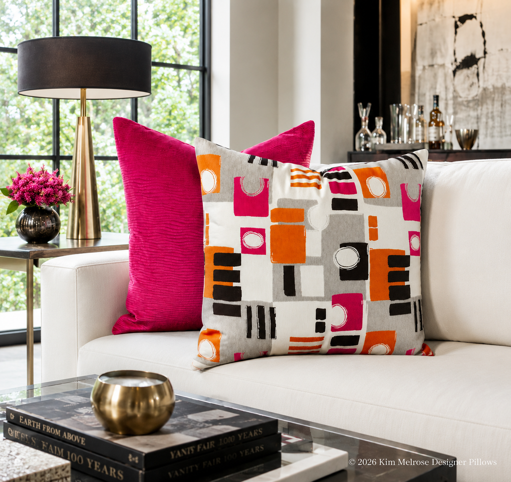 Luxury Pillow – 24" × 24" – Stream Fuchsia