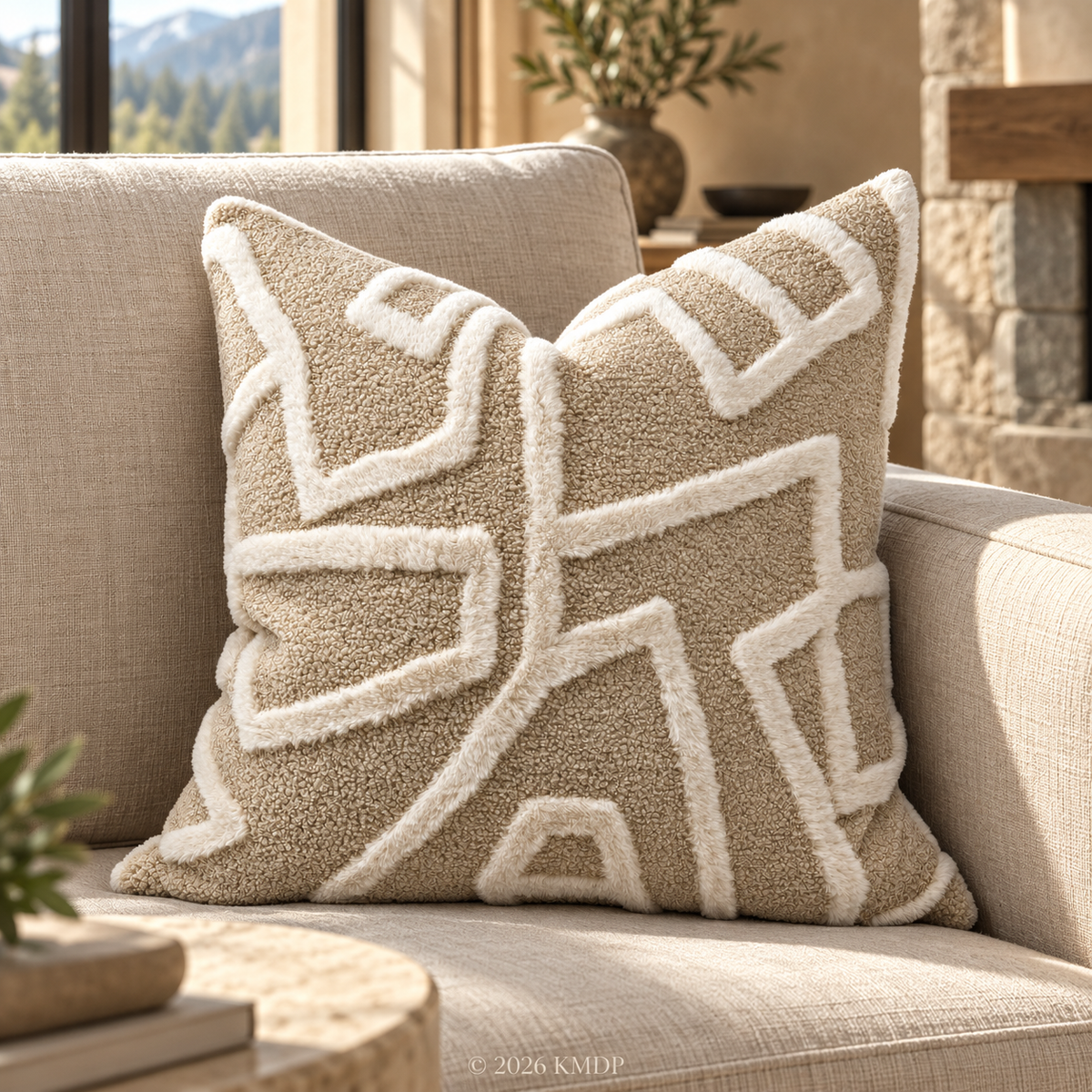 Aspen Trail – 24" × 24" Luxury Square Pillow