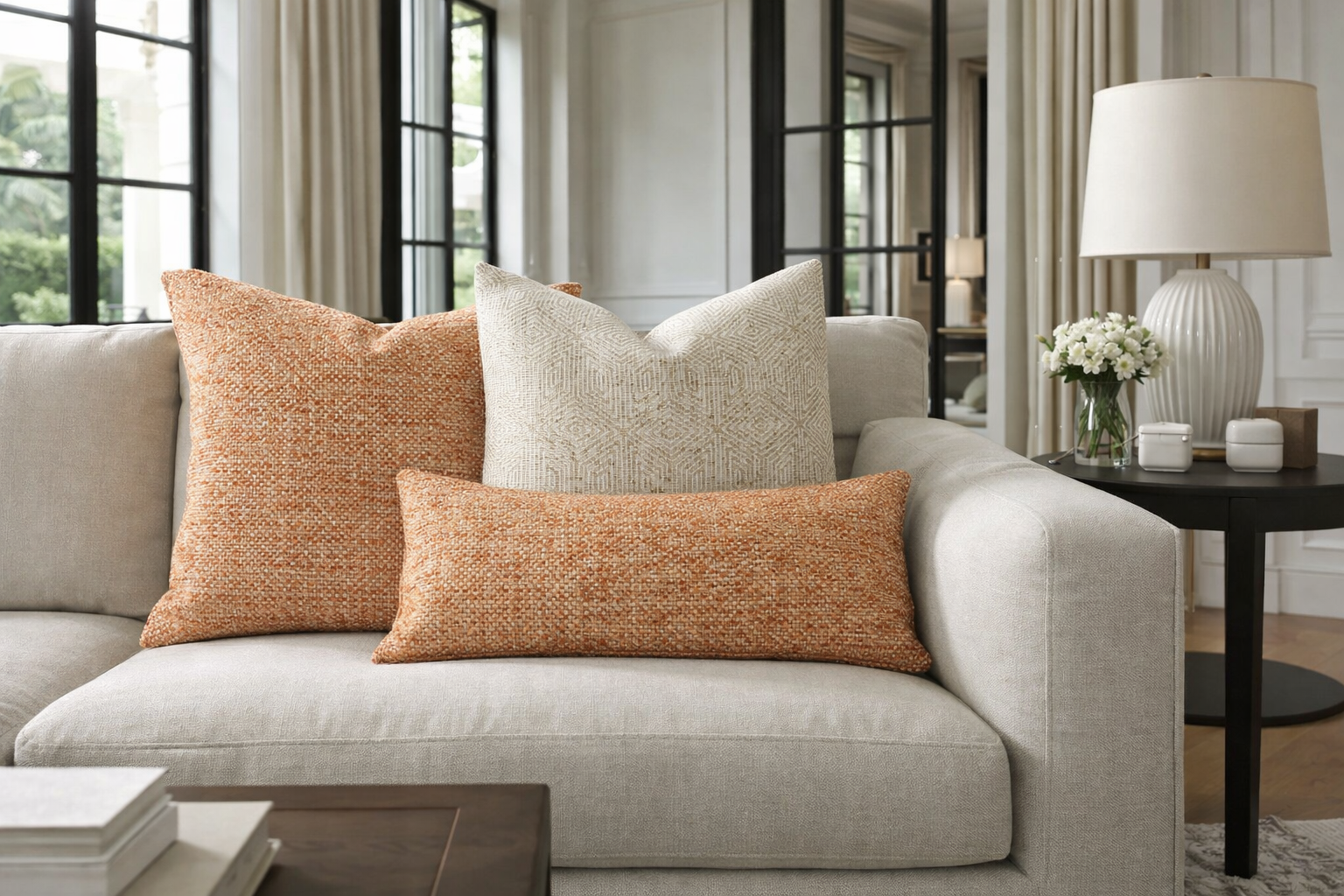 Luxury Pillow – 24" × 24" – Woven Pecan