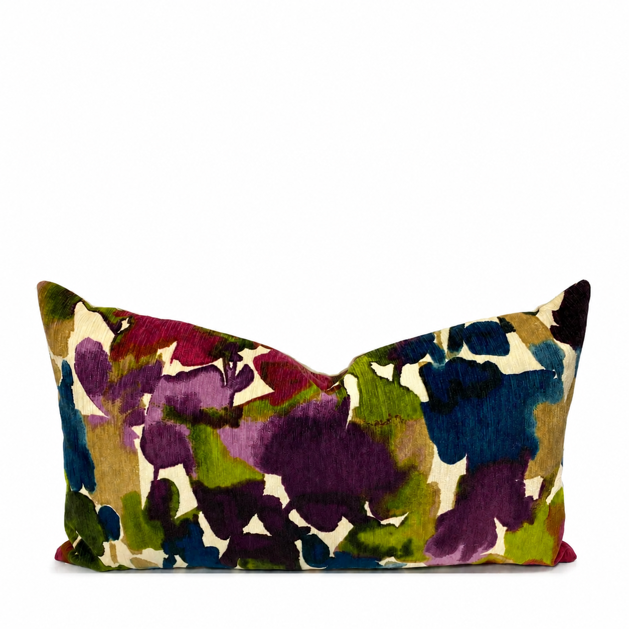 Luxury Lumbar Pillow – 24" × 14" – Aquarelle Multi