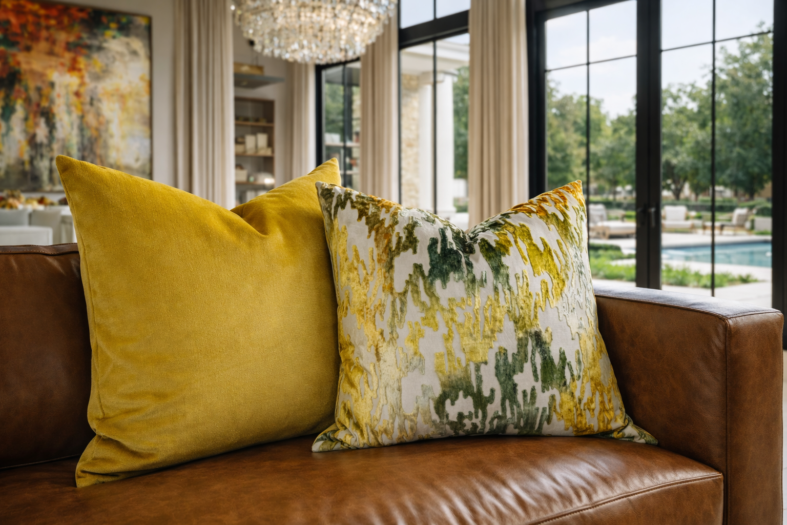 Luxury Pillow - 24” x 24” - Belvedere Curry