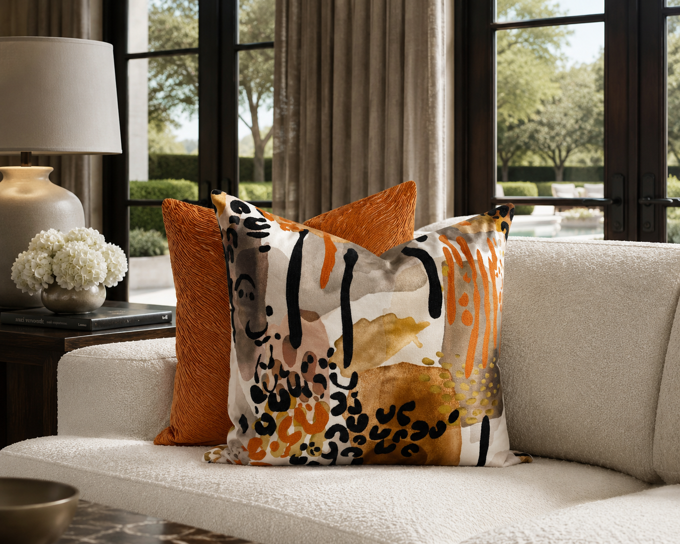 Luxury Pillow – 24" × 24" – Fauve Safari