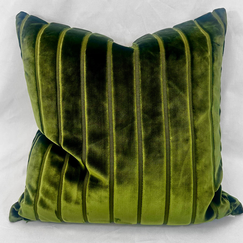Luxury Pillow – 24" × 24" – Elysian Stripe Loden